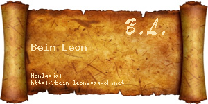 Bein Leon névjegykártya